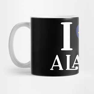 I Love Alaska State Heart Flag Mug